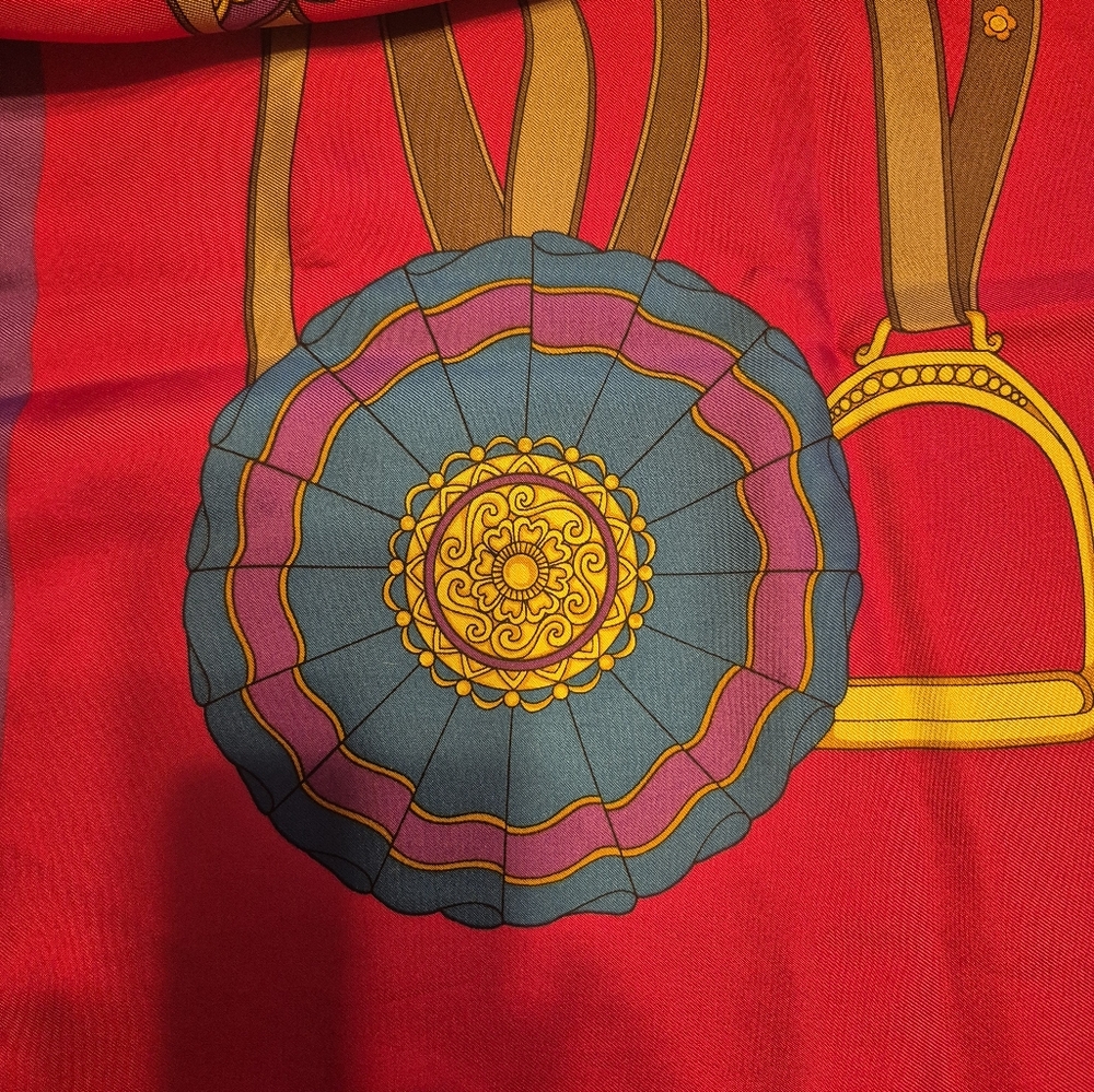 Celine Pink and Yellow Scarf - Picture 4 of 6